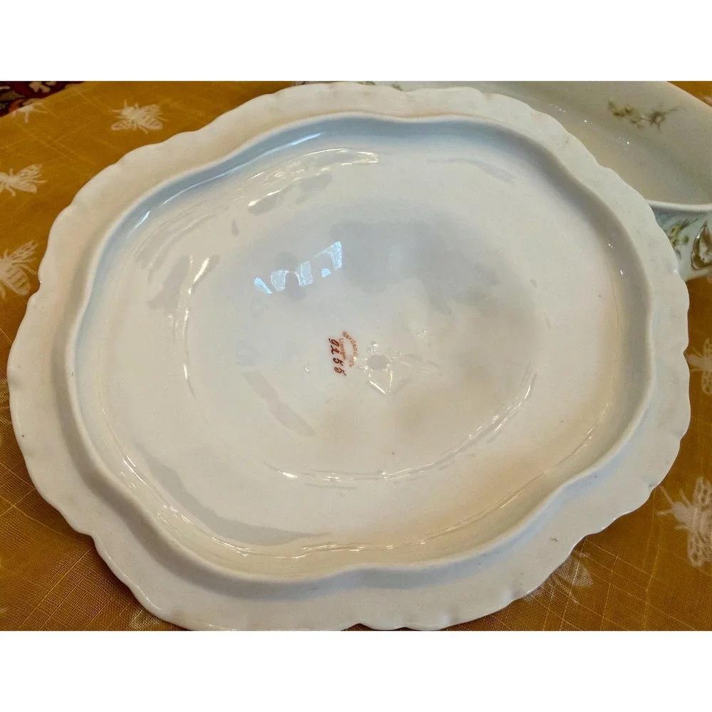 Antique Haviland Limoges Tureen Yellow Buttercups Blue Forget-Me-Nots